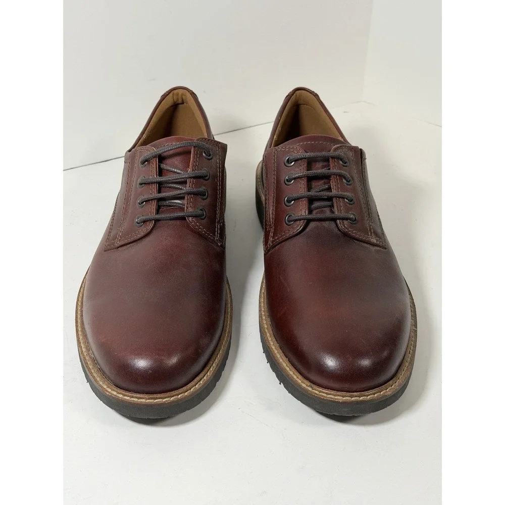 ECCO Men's Ian Casual Tie Oxford shoes in brown full-grain‎ leather, Size 45